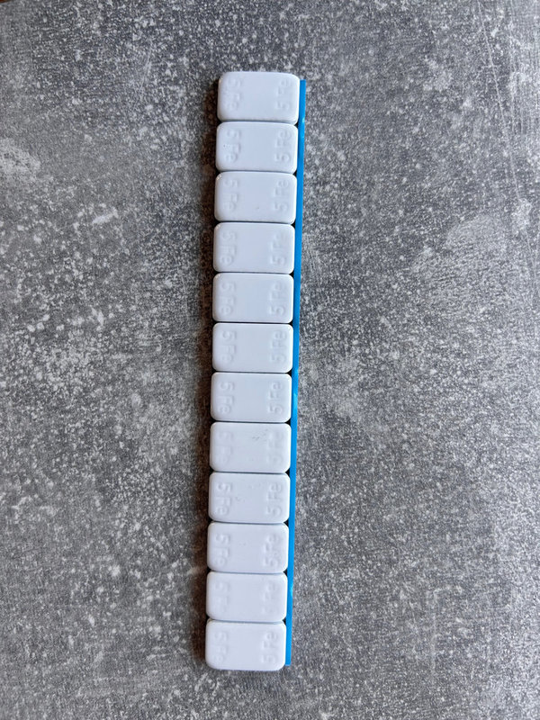 Kleberiegel 60g Weiß Auswuchtgewichte Klebegewichte 12x5g Riegel 3,8mm